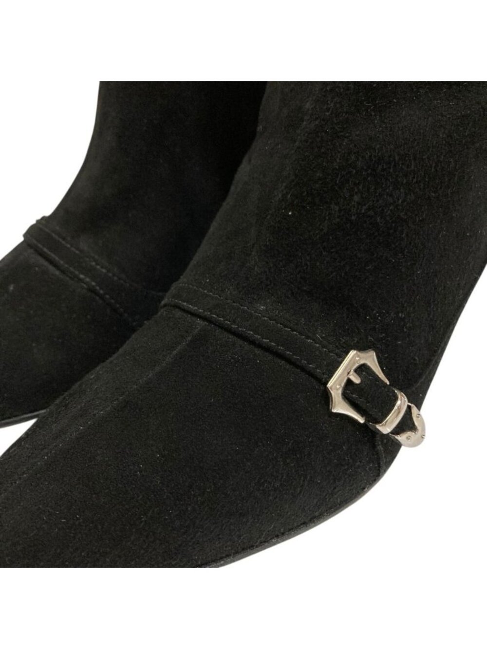 Prada Pointed Toe Suede Short Boots Black - Picture 3 of 14